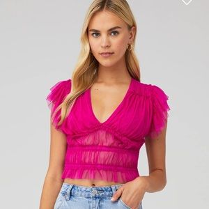 Free people pink organza top